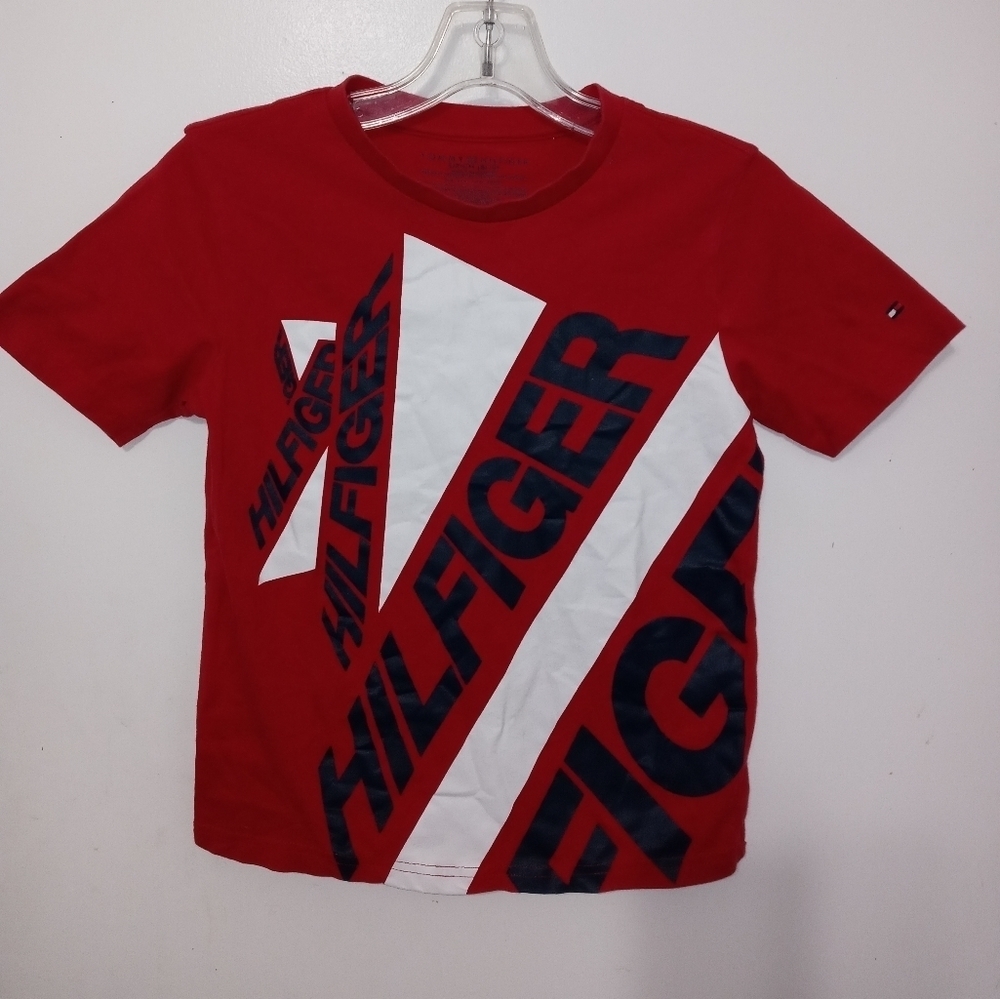 Tommy Hilfiger Boy's 8/10 Large Logo Print Short sleeve T Shirt